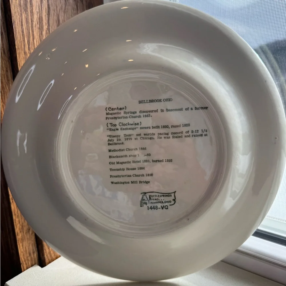 Bellbrook Ohio Vintage Commemorative Plate - Blue and White